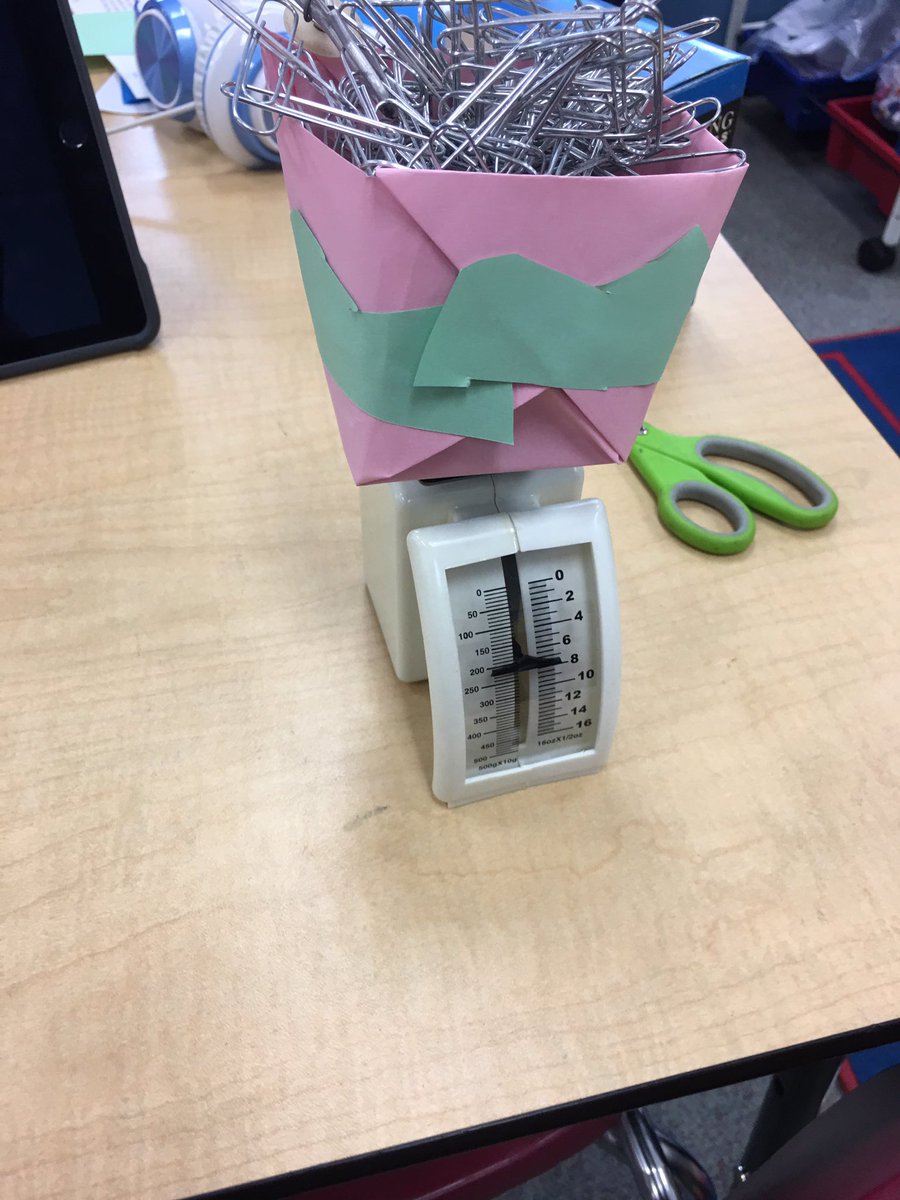 dspuhr's tweet photo. How many #ounces will our #origami boxes hold? Our 4th graders applying their knowledge of #customaryunits 16oz in 1 lbs #tigerslearn @EmersonD100 @MrsScottEME @EmersonD100 @primaryspeechy @kimboslice317 @MrsSuomi @JBMurphySchool https://t.co/jBanomZm4g