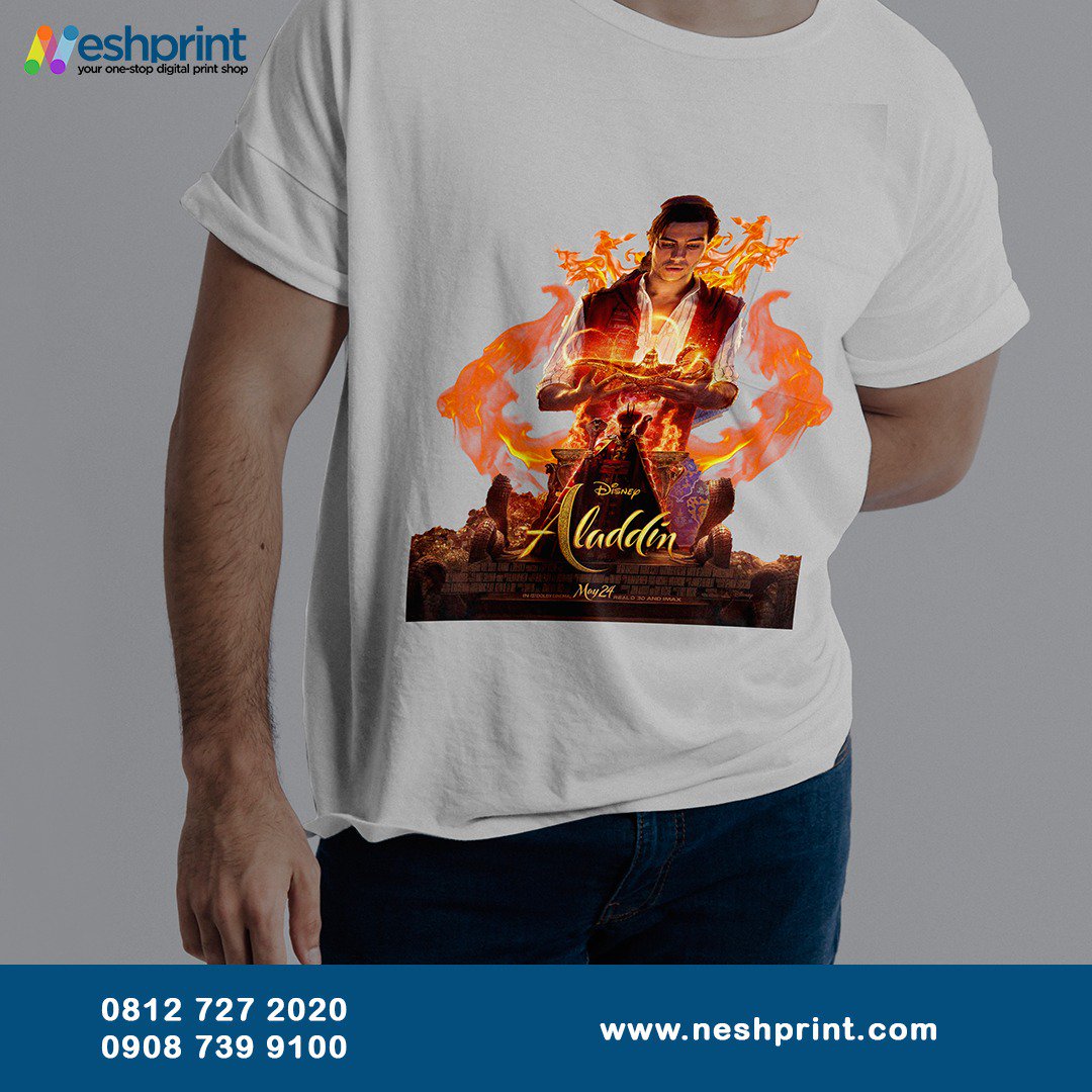 Where are our #Disney fans?
Get your cool #Aladdin t-shirts from #NeshPrint starting from 3,999 only inclusive of delivery. Click here to order &gt; bit.ly/2OSQKNo or call 08127272020.
#NeshPrint #Print #Aladdin #AWohleNewWorld #Friday #TGIF #Tshirts
