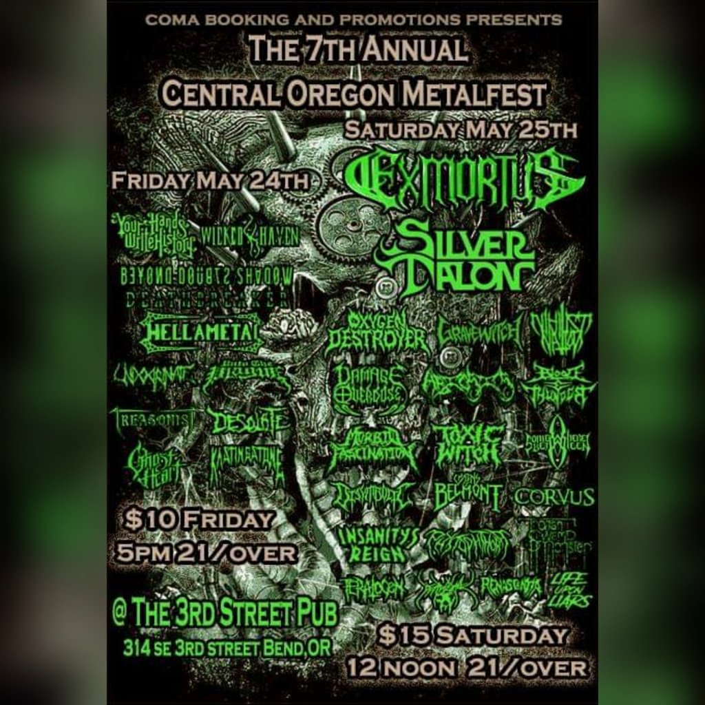Tour starts tonight with Central Oregon Metalfest! Several bands including our tour package with <a href="/yhwhjams/">𝐘 𝐇 𝐖 𝐇</a> and <a href="/ghostheartwa/">Ghost Heart</a> 

#regroweveryblossom #terra #leftcoasthardcore #centraloregonmetalfest #tour