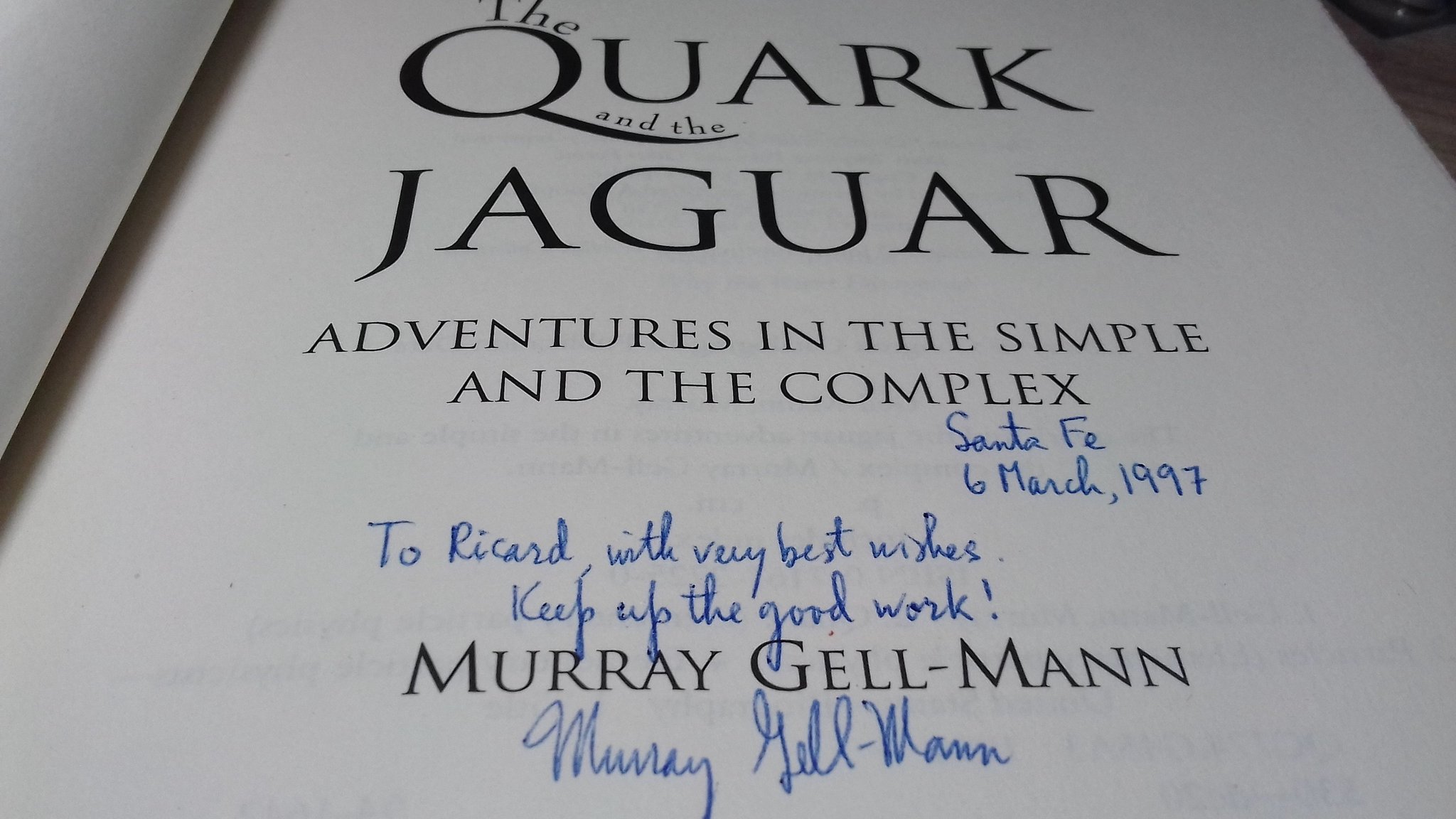 Ricard Solé on Twitter: "Very sad news today. Farewell to Murray Gell-Mann, Nobel laureate, co-founder of the Santa Fe Institute and a true giant of physics. I will be always in debt