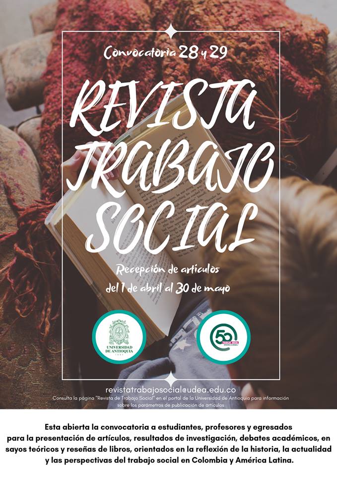 Facultad de Ciencias Sociales y Humanas U.de A. (@fcsh_udea) on Twitter photo ➡️Hasta el 30 de mayo estará abierta la convocatoria para la próxima edición de la revista de Trabajo Social.
👉Mayores informes: revistatrabajosocial@udea.edu.co
Ver más: bit.ly/2WqleML ➡️Hasta el 30 de mayo estará abierta la convocatoria para la próxima edición de la revista de Trabajo Social.
👉Mayores informes: revistatrabajosocial@udea.edu.co
Ver más: bit.ly/2WqleML