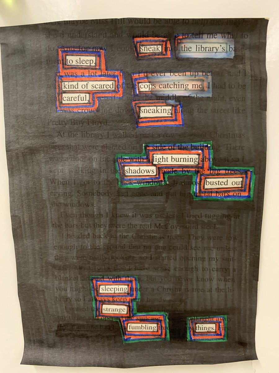 simard_tosha's tweet photo. Blackout Poetry in #simard78. Students were so creative and engaged. I even heard โI love poetry when itโs like this kind of poetryโ #teacherwin @WilfridJuryPS https://t.co/LVJAuYKse6