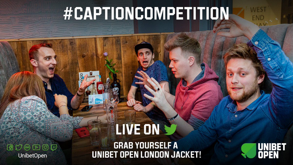 unibetopen's tweet photo. It's that time again! 
Get your captions in! Even more reactions in this one! 
Grab a #UnibetOpen London Jacket! 
#UOLondon #UnibetLondon #ShuffleUpAndTea #CaptionCompetition https://t.co/VPJKJuY0N6