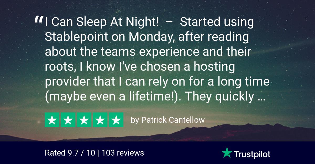 stablepoint's tweet image. Thank you Patrick for an amazing review 👍 - Stablepoint.com

#wordpresshosting #bloggerhosting #bloghosting #wordpress #bloggers #business #london #londonhosting #emailhosting #digitalocean