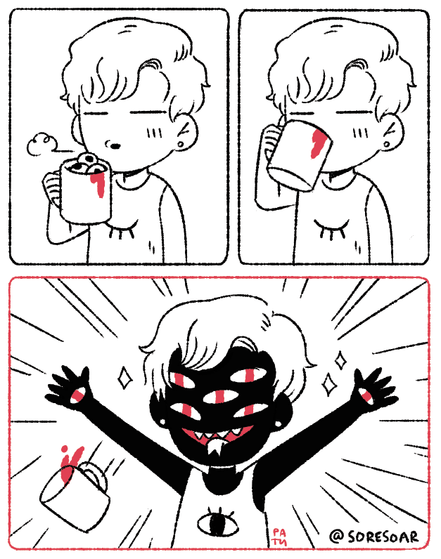 Got my drink- I am ready to take on the world! #comic 
