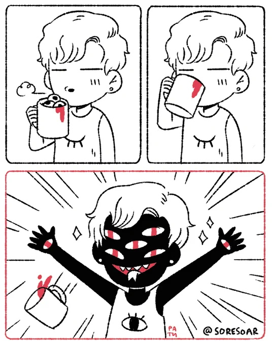 Got my drink- I am ready to take on the world! #comic 