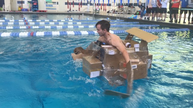 Cardboard boat races today in AP Physics 2!  Success was had by all - both boats made it down and back.  Thanks to everyone who came to watch! <a href="/theTwinsburgHS/">THS</a>