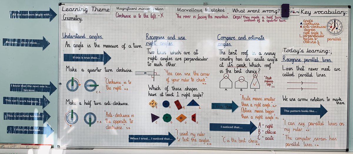 TeachWithMissD's tweet photo. Year 3 have spent the last 2 weeks looking at geometry. Here’s the #MathsThisWeek that kicked it all off - lots of brilliant discussion about new vocabulary. We now know what geometry is really all about, in context! #MathsRocks #PrimaryRocks #MathsWorkingWall https://t.co/hoevB3mMm9
