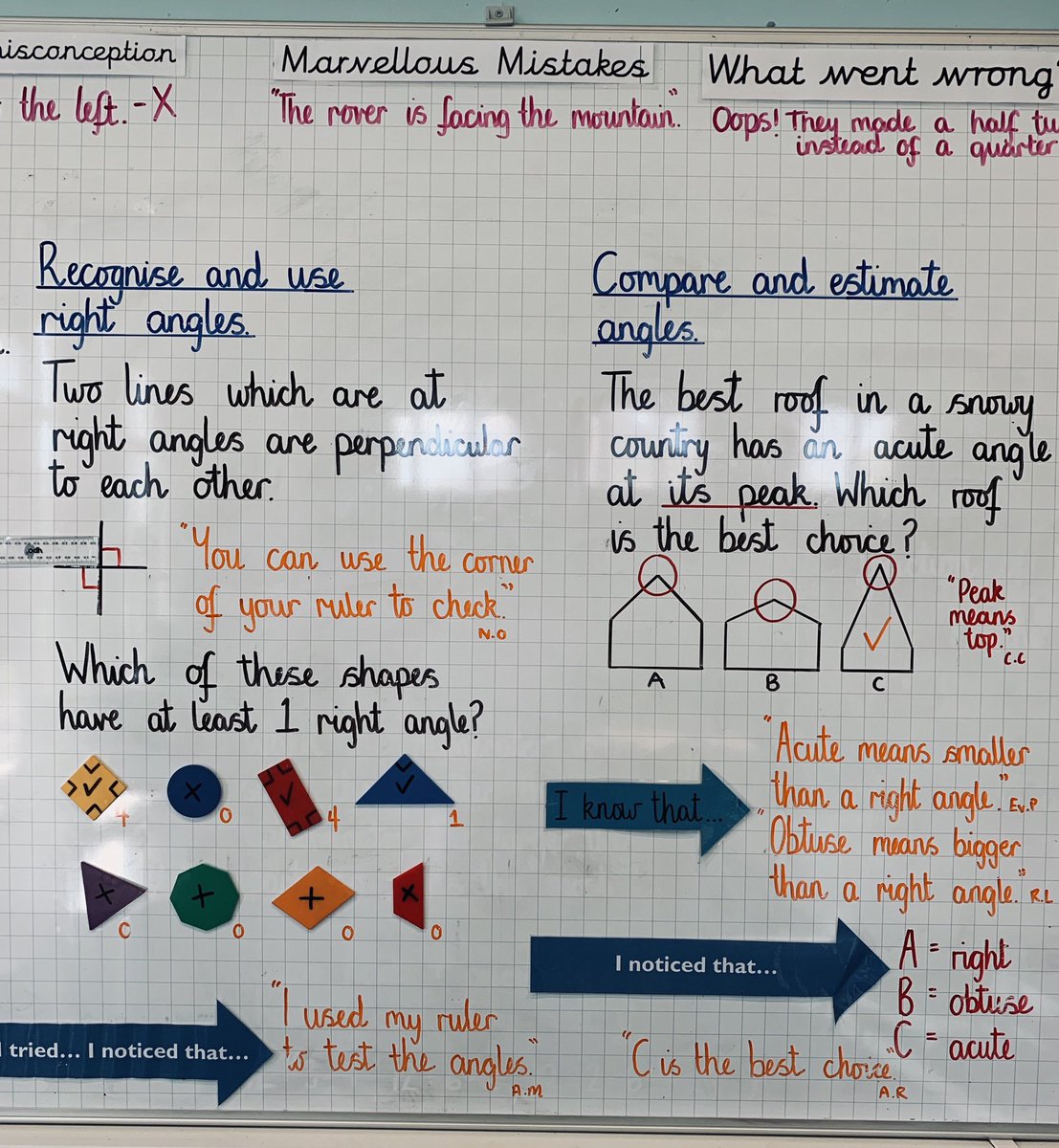 TeachWithMissD's tweet photo. Year 3 have spent the last 2 weeks looking at geometry. Here’s the #MathsThisWeek that kicked it all off - lots of brilliant discussion about new vocabulary. We now know what geometry is really all about, in context! #MathsRocks #PrimaryRocks #MathsWorkingWall https://t.co/hoevB3mMm9