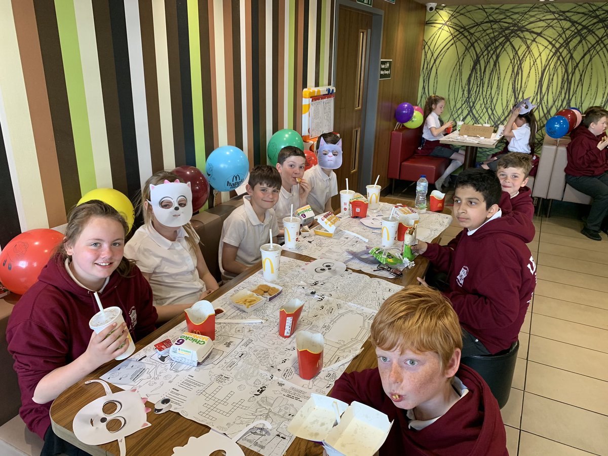StCuthbertsPESS's tweet image. Year 6 enjoying their reward of a McDonalds for their amazing effort during SATs week! And it was a certain someone’s birthday! 🎂