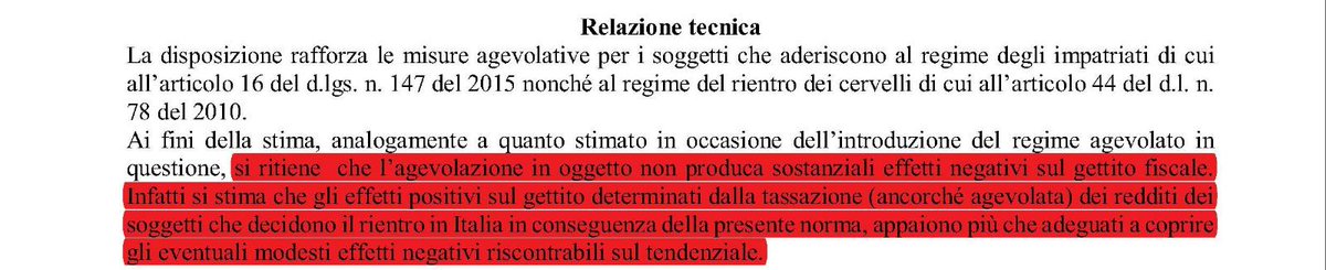 GControesodo's tweet image. Estendere le agevolazioni future a chi è già rientrato. Trattenere il #Capitaleumanoitalia non ha costi come dimostra la Relazione Tecnica del DL Crescita #noacervellidiserieB

@MEF_GOV @giuliocentemero @alepaganotwit @massimogara @massimobitonci @claudioborghi @a_gusmeroli