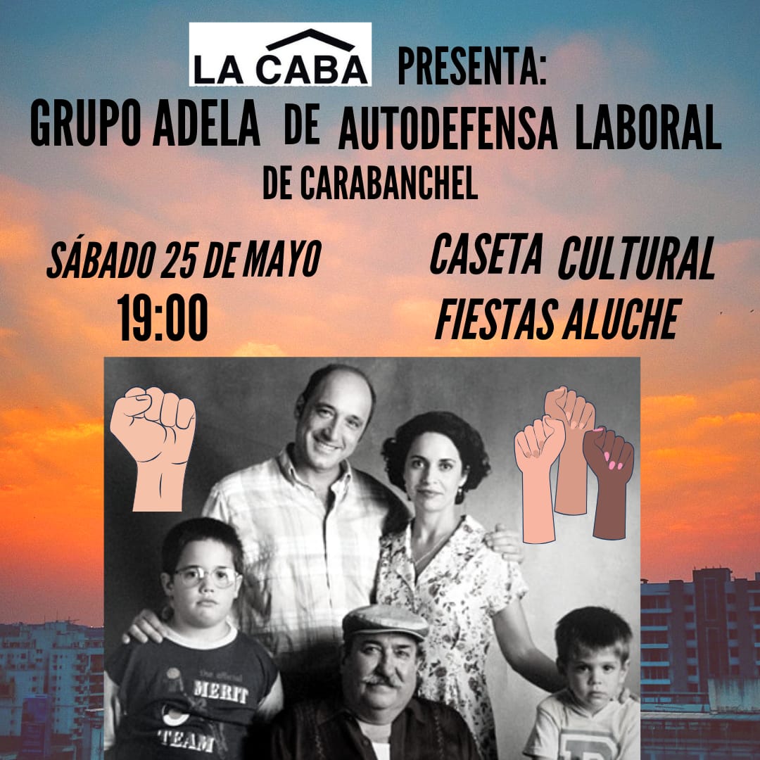 asamcarabanchel's tweet photo. Mañana #ADELA, también estará en las #FiestasDeAluche, en la #LaPAVA, ya sabéis La Popular y Autogestionada Verbena de Aluche con nuestras vecinas y compas de @lacabaluche, en su Caseta Cultural, para hablar de como defendernos en el curro #VentePalBarrioPrima #AlucheIsNotSpain https://t.co/nS2xcaOZ0J