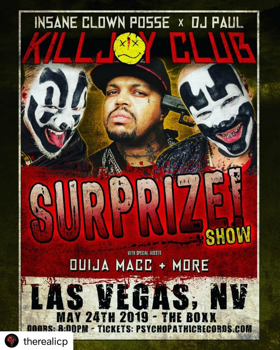 WickedMneBeauty's tweet photo. @icp @DJPAULKOM & more tonight @boxx702 #Vegas #Juggalos & #Ninjas lets go #Killjoyclub in this ishh... #mmfwcl ✊💕 https://t.co/7XT0YqPlng