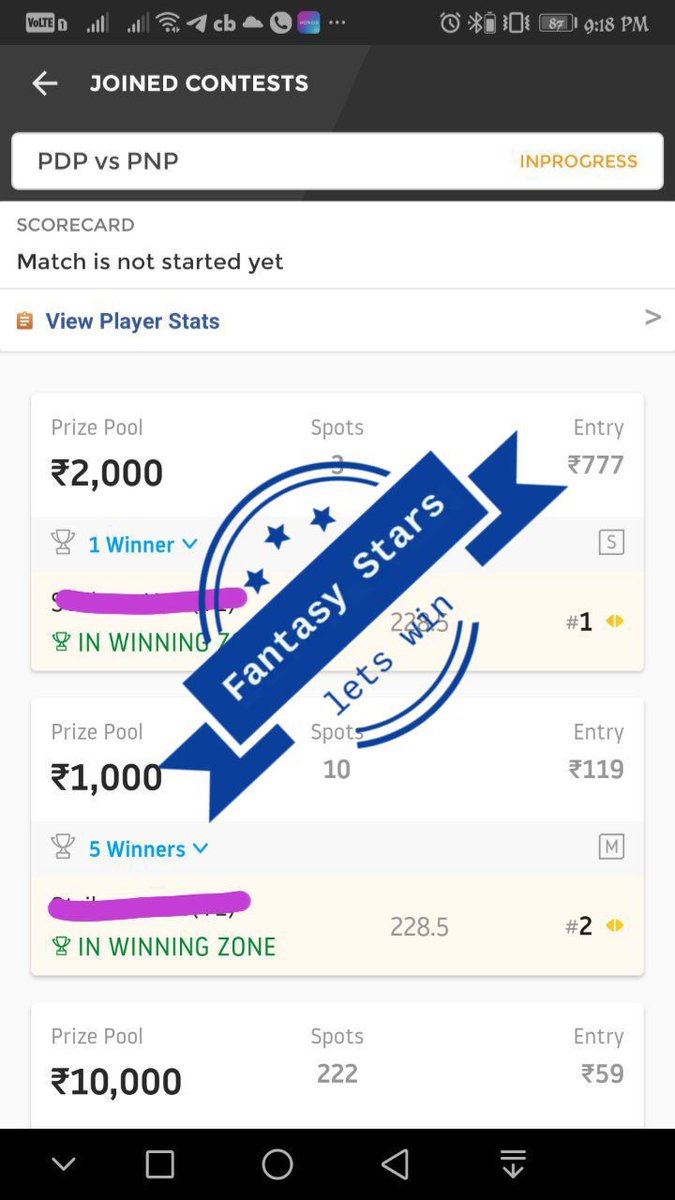 fantasy_stars_'s tweet photo. Told you!! #PDPvsPNP team rocked π₯π₯π₯ and subcribers made huge profits. Join us if are in loss playing #dream11 we assure you we will make you recover and make profits too. #Dream11Tips #Dream11expert #dream11kabaddi #team https://t.co/khGHi0zR5Y