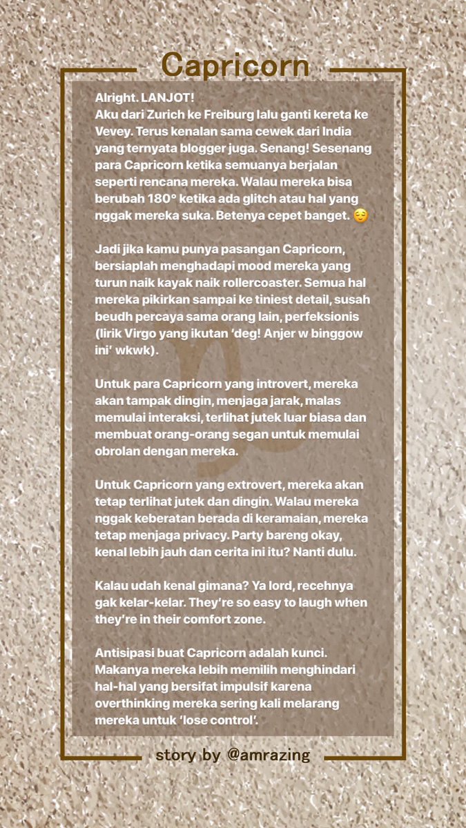 <a href="/kaesangp/">“kak” Kaesang</a> Tak kasih sneak peek dikit. Selengkapnya Capricorn dan jodiak lain follow instagram aku: <a href="/amrazing/">Alexander Thian</a>. 

#NotAShamelessPlug WKWKWK