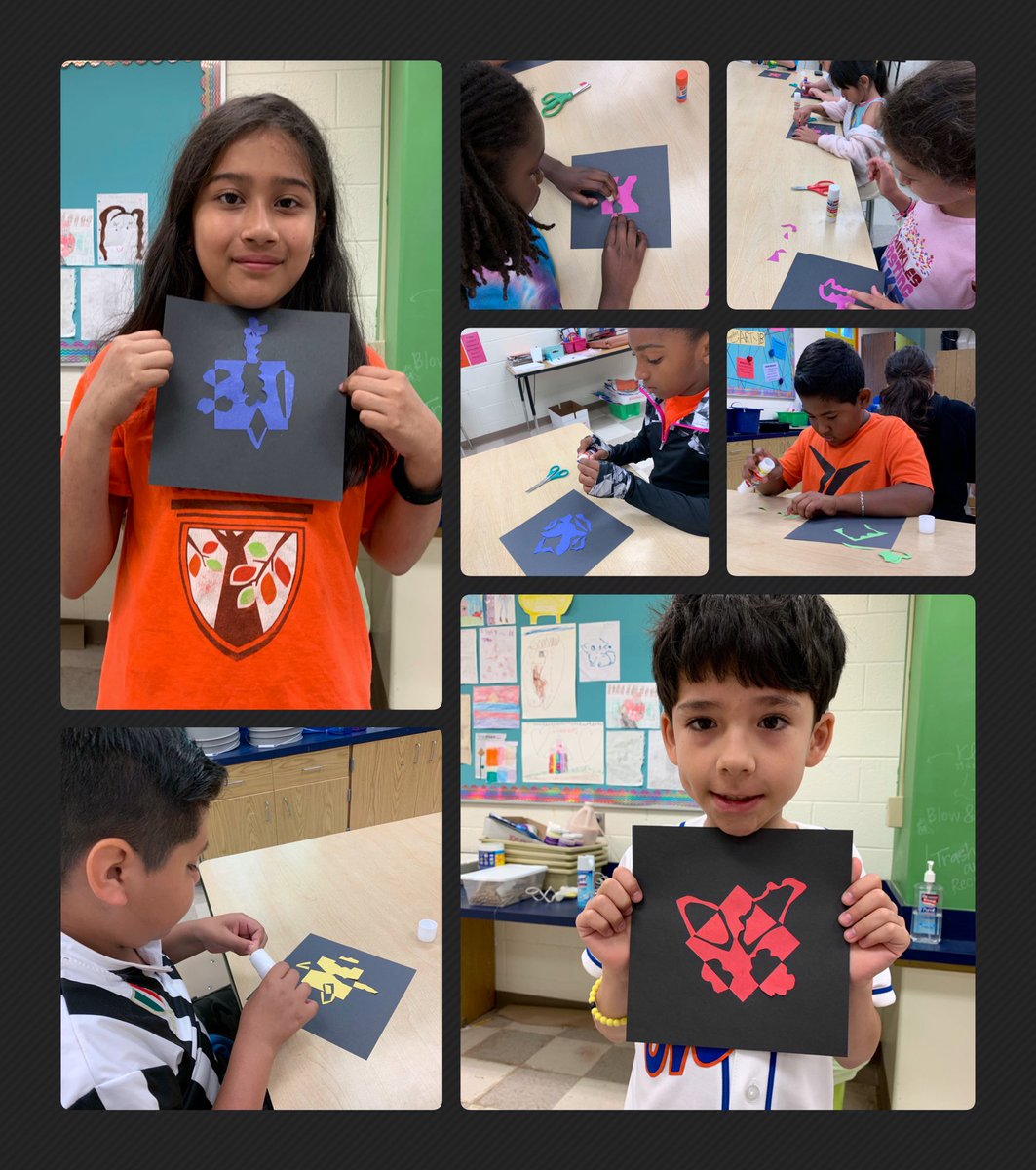 erickson_sarah_'s tweet image. Last day of mind-bending fun with 4th and 3rd #notan designs! The balance of positive and negative space will keep the art board happy over the summer and we used left over paper from teachers give-away piles #nottrash #makeart #criticalthinking #spatialreasoning @APSGardenHills
