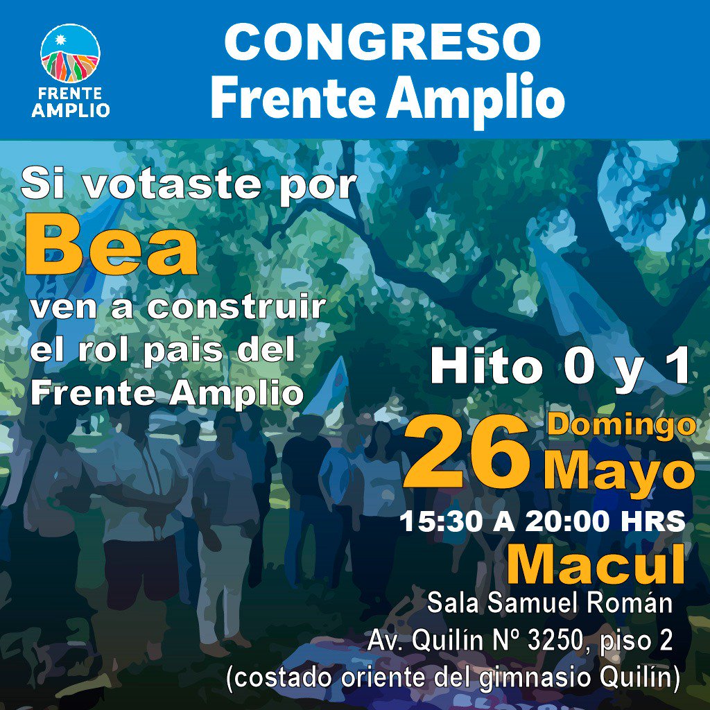 CSMacul's tweet image. ¡Somos FrenteAmplistas! Invitamos a todes les vecines de #Macul a nuestro #congresofrenteamplio este domingo en la Sala Samuel Román ✊💜