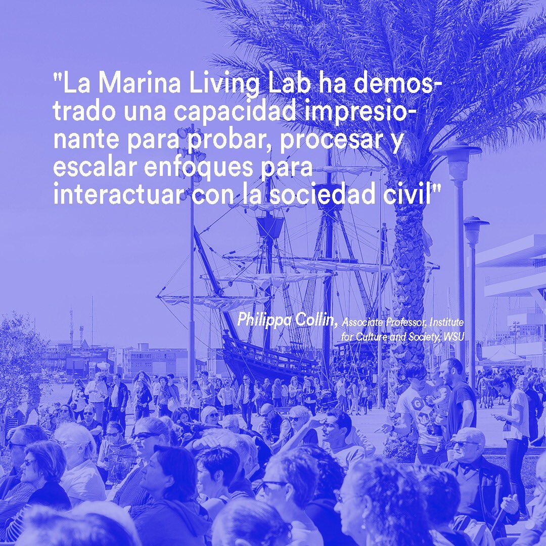lamarinadevlc's tweet photo. [Paraules per a una transformació] 
🗣 Para Philippa Colin, La Marina de València es capacidad de probar y escalar diferentes enfoques y eso tratamos con #LaMarinaLivingLab 🔵🔵 https://t.co/mE2uK9zSO2