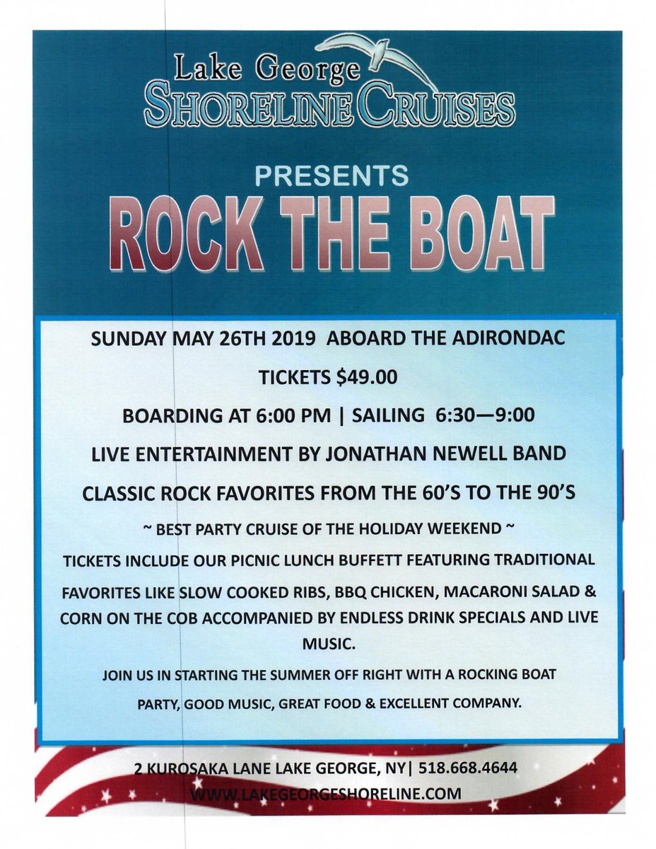 LGShoreline's tweet photo. This Sunday - May 26th -  join Shoreline for ROCK THE BOAT! (check out the details in the pic below) Buy your tickets today before they sell out!!! https://t.co/HFah8KQRgp