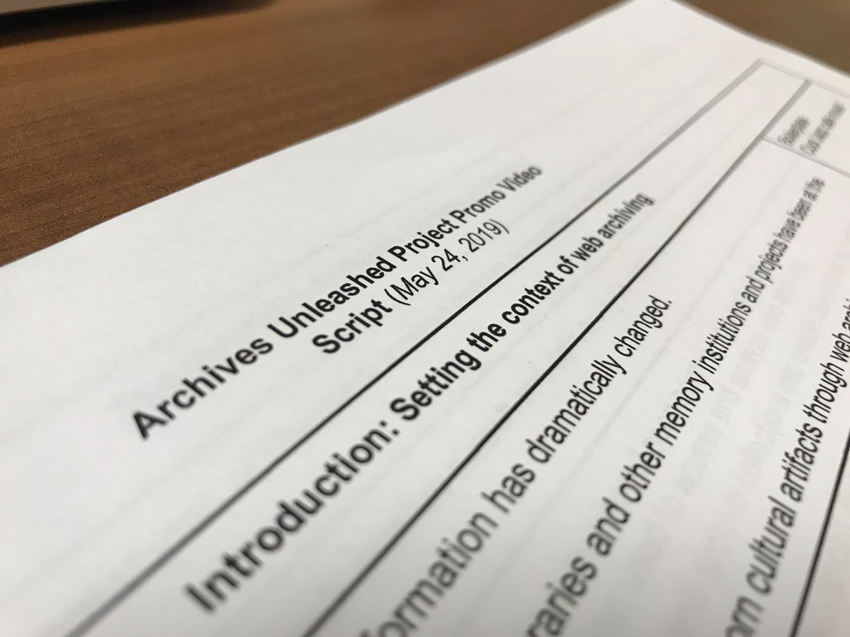 unleasharchives's tweet photo. Our project manager @SamVFritz is working on some cool videos to highlight the #ArchivesUnleashed Project and tools. Can't wait to share them! #storyboarding #creativefridays #webarchiving https://t.co/XYhCqYuKOv