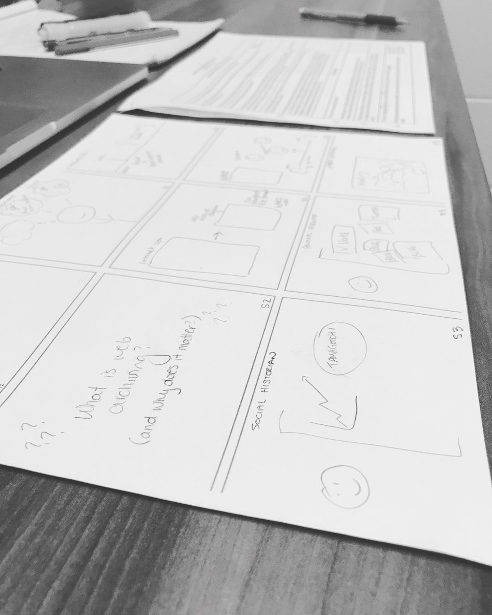 unleasharchives's tweet photo. Our project manager @SamVFritz is working on some cool videos to highlight the #ArchivesUnleashed Project and tools. Can't wait to share them! #storyboarding #creativefridays #webarchiving https://t.co/XYhCqYuKOv