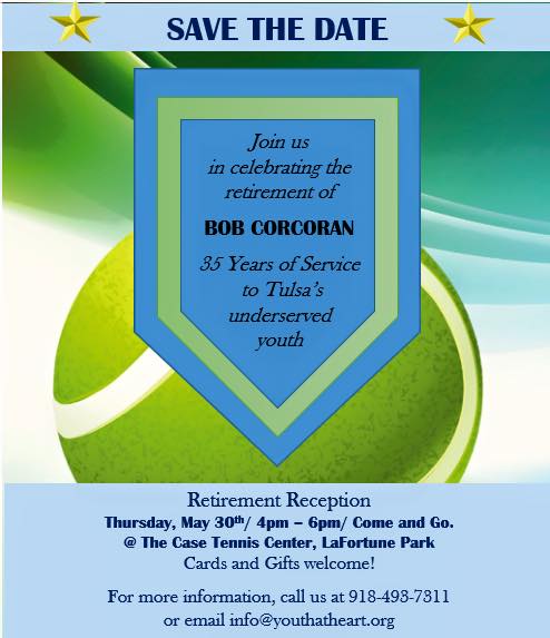 Join us for Bob Corcoran's Retirement Celebration on Thursday, May 30th. <a href="/LaFortuneTennis/">LaFortune Tennis Ctr</a>