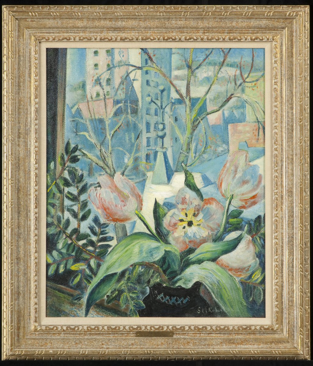 naththibault's tweet photo. Parce que c'est enfin les tulipes à Québec !
Sarah Robertson (Oeuvre en exposition au @mnbaq)
"Les Tulipes roses", 1936, huile sur toile
Fiche de l'oeuvre: https://t.co/TaqDOjw3vM
#Wikipédia : https://t.co/Q9ye8XMml1
#BeaverHall #femmeartiste #tulipes #SarahRobertson #art https://t.co/2rEuEuRlhb