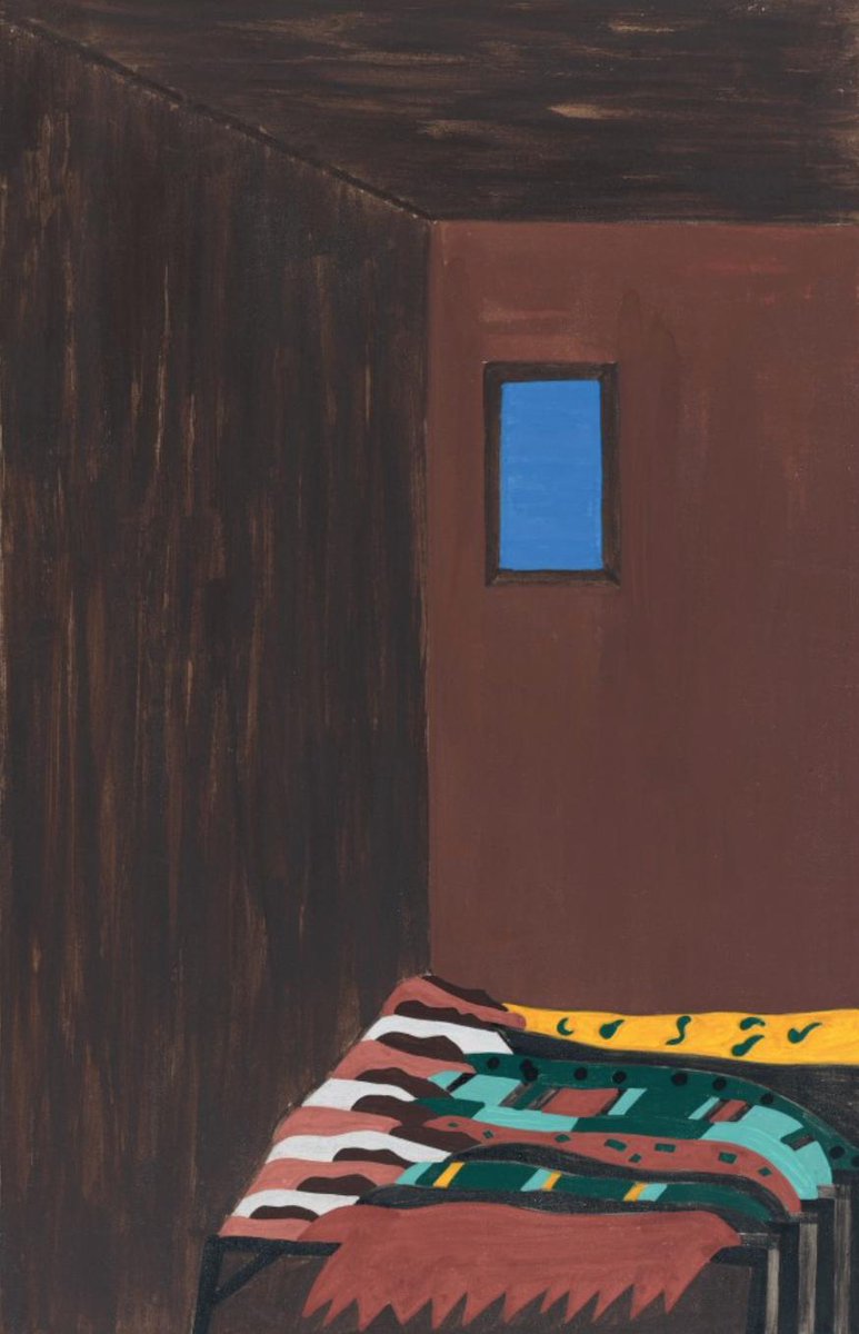 "As the migrant population grew, good housing became scarce. Workers were forced to live in overcrowded and dilapidated tenement houses."#47, Great Migration Series, 1941Jacob LawrenceMOMA