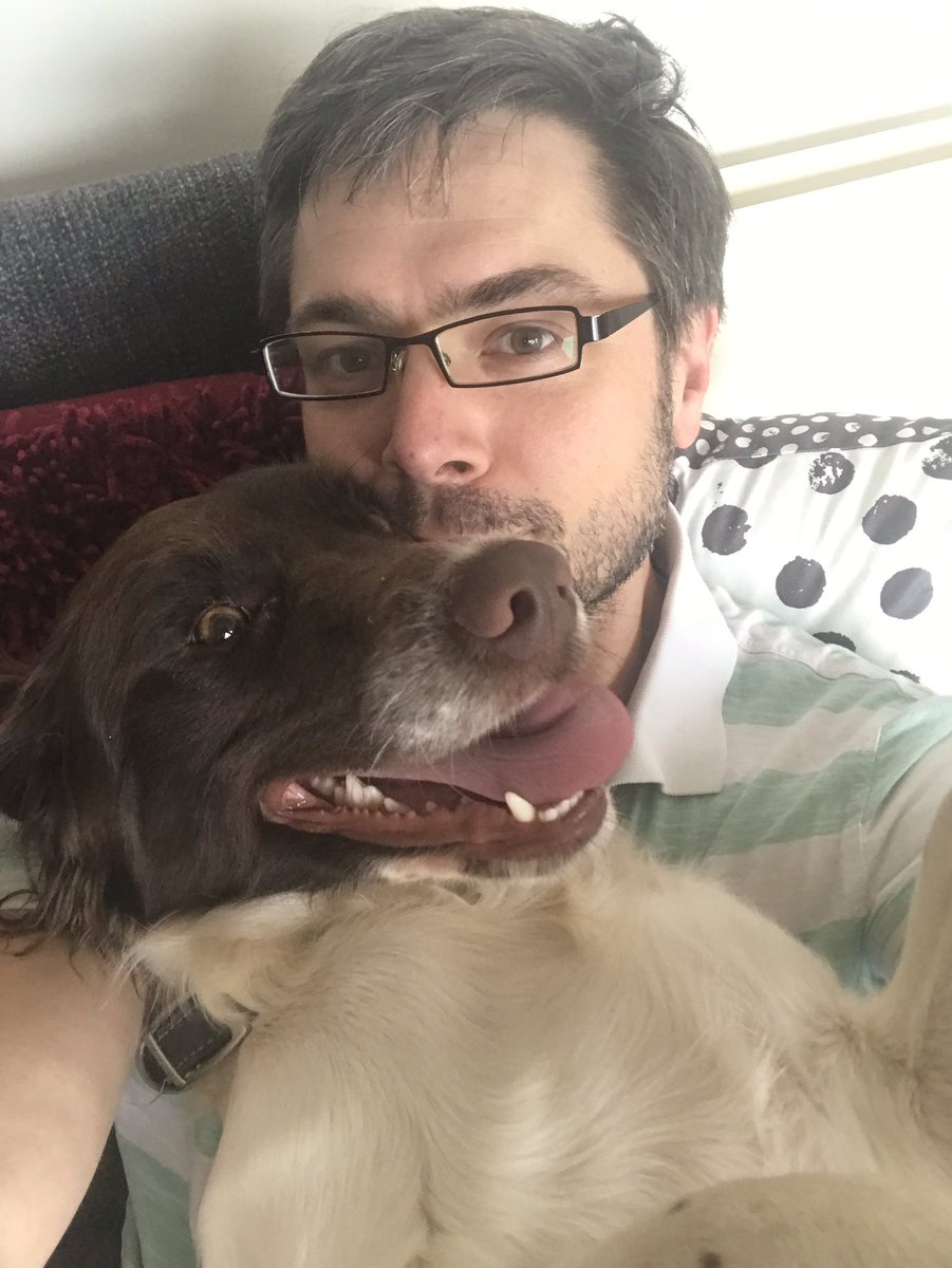#RCN19 was fab, but it’s nice to be home and I think Frank is going to be glued to me for several days #SpanielLove