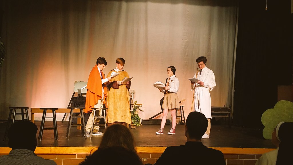 GCHSFineArts's tweet photo. Thrilling performance by Sr. Josemaria's theology class in honor of Fr. Haan's birthday! https://t.co/V1oAsDSsv7