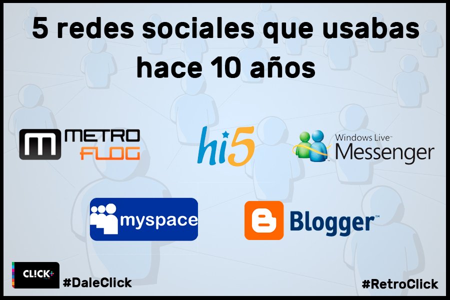 clickymasSC's tweet photo. #RetroClick | Pongámonos nostálgicos y viajemos 10 años atrás, ¿recuerdas las 5 #RedesSociales que reinaban en aquellos inicios de la #EraDigital?
¿Cuál usabas tú?
#DaleClick https://t.co/MKUy7WJ0rH