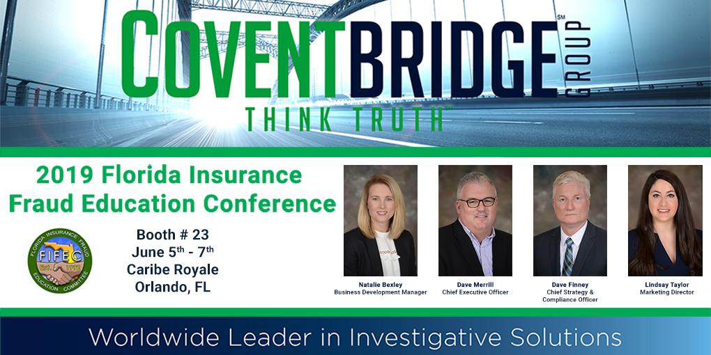 CoventBridgeGrp's tweet photo. Will you be at #FIFEC2019? Visit us at booth #23! #Investigations #fraud #insurancefraud #insurance #siu #claims #claimsfraud #surveillance https://t.co/hyVgkWQ5xa