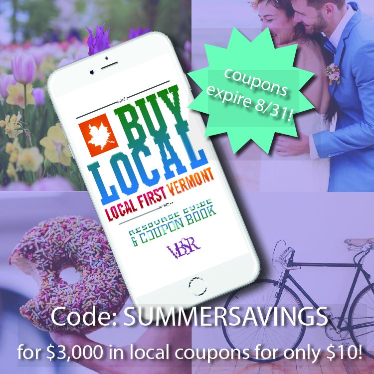 LocalFirstVT's tweet photo. You have all summer months to save, with the local businesses you love! Activate over $3k in coupons to 250 locally owned & independent businesses on the #BuyLocalVT App, Use discount code SUMMERSAVINGS before 08/31/19.
Get the app:
https://t.co/0E2K7Jjt0K https://t.co/T3yr37eKj2
