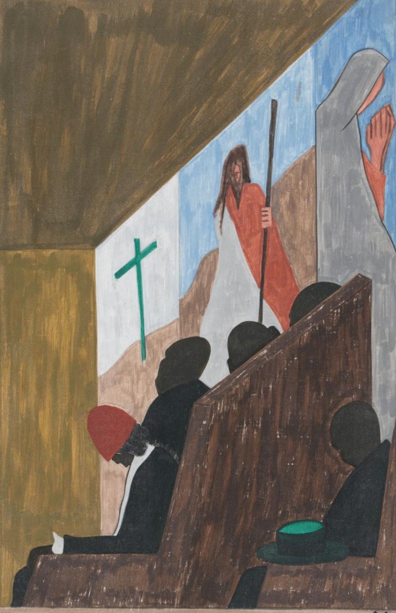 "For the migrants, the church was the center of life."#54, Great Migration Series, 1941Jacob LawrenceMOMA