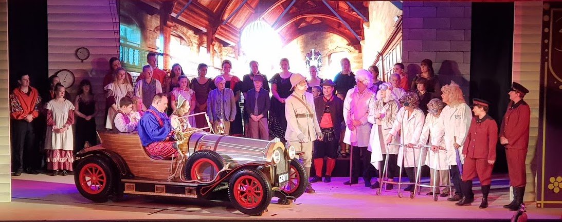 PurpleboxAV's tweet photo. Just a few photos of last weeks incredible production of Chitty Chitty Bang Bang with @FADLOS_Fakenham! Yes... that really is a flying car on stage!

Sound Design, Equipment and Operation by PurpleBox AV.

LED Screen supplied by @viking_lighting , Photography by Adam Gooch. https://t.co/4TCMpolJ4j