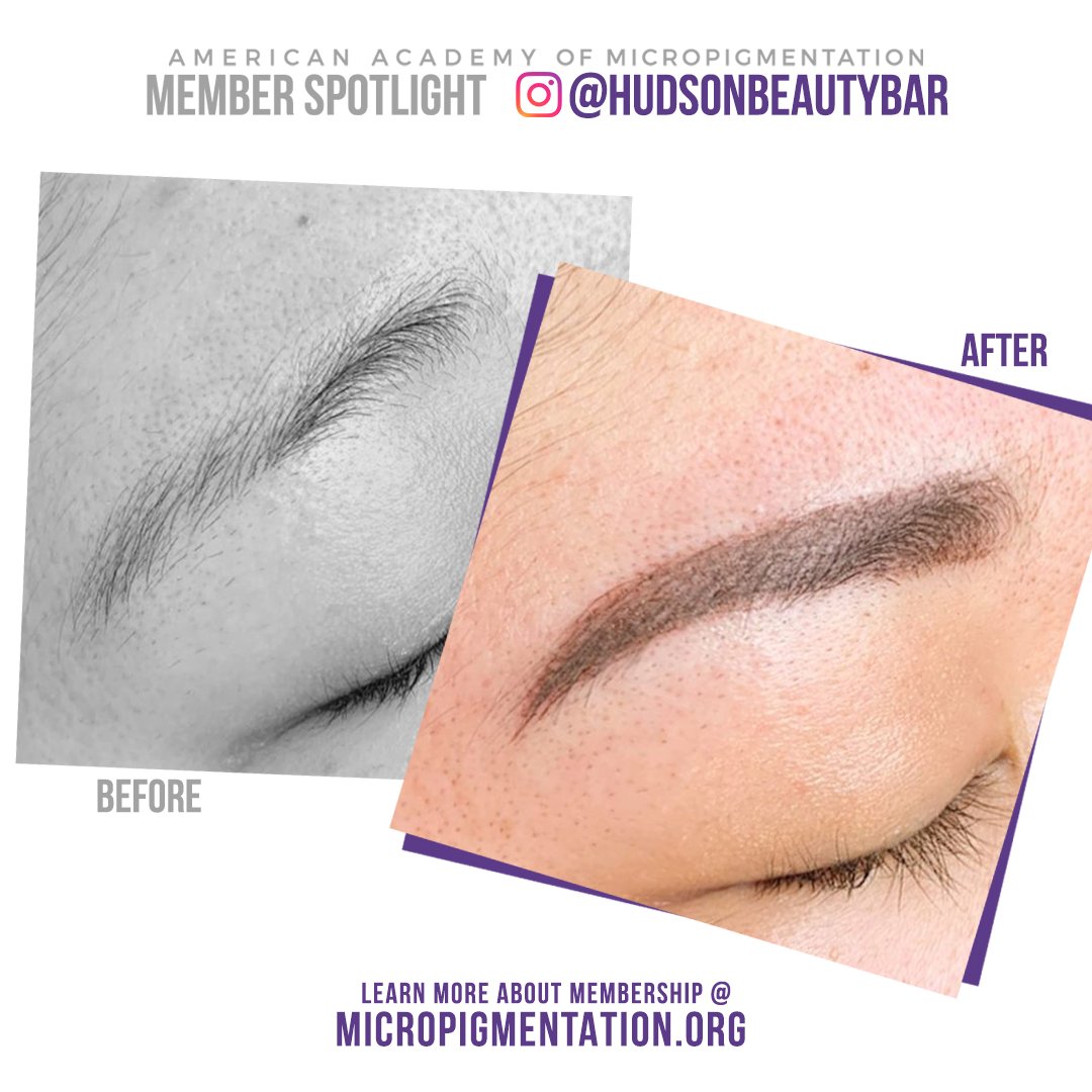 Awesome browsformation by one of our members @ Hudson Beauty Bar! 😍

Love the work! We're sure the client did as well 😊

To learn more about becoming a member of the AAM and the many benefits, visit our new website 👉 micropigmentation.org  today!