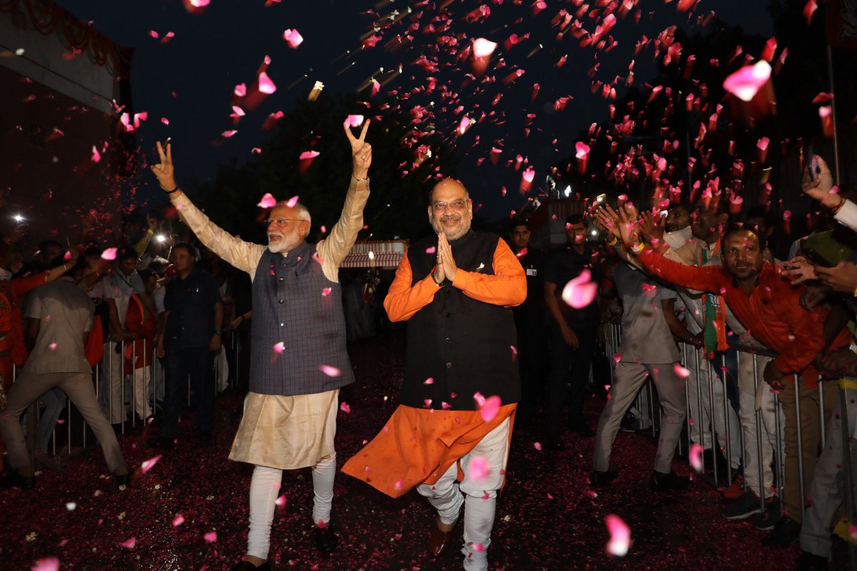 Grate winning in #ElectionResults2019 by @narendramodi & @BJP4India.

Thanks for best wishes @realDonaldTrump @netanyahu  @ImranKhanPTI & @rashtrapatibhvn

#BJP #AbkiBaar300Paar #Elections2019results #नाम #नमो #नरेंद्र_मोदी
