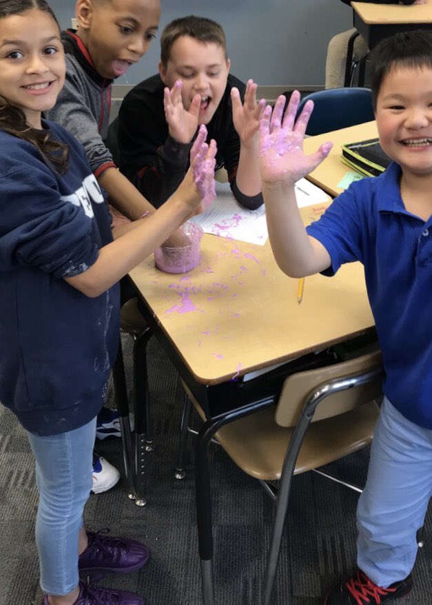 MissSabol's tweet photo. Nothing says Fun Friday like making some ooblek and exploring the states of matter! #CIArocks #WEarethekey https://t.co/C86BrwyElt