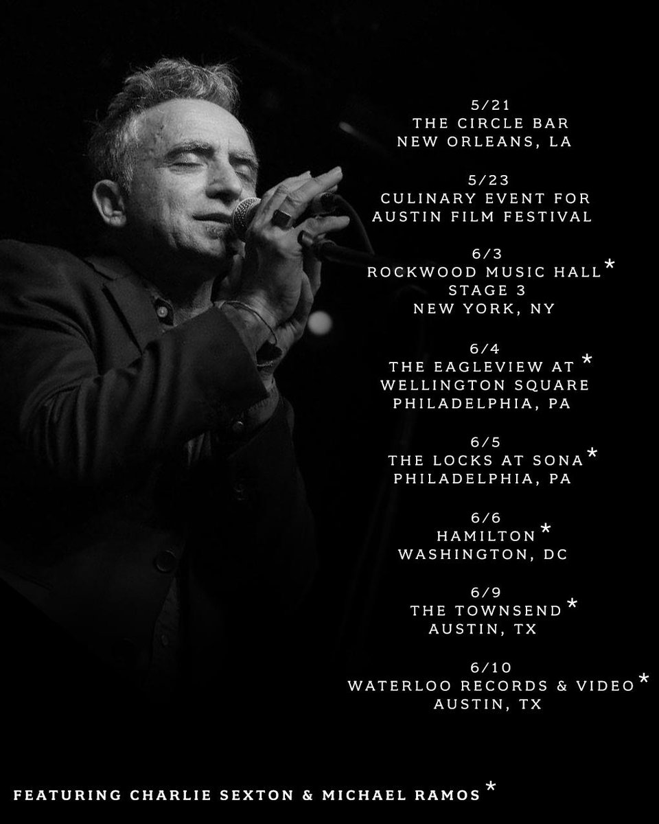 June is looking wonderful, beyond thrilled to be on the road again. 
June 3 <a href="/RockwoodNYC/">Rockwood Music Hall</a>, NYC 
June 5 <a href="/thelocksmusic/">thelocksmusic</a>, Philly
June 6 <a href="/thehamiltondc/">The Hamilton</a>, DC
June 9 <a href="/TheTownsendATX/">The Townsend</a>, ATX
June 10 @WaterlooRecords, ATX
bit.ly/mf1live