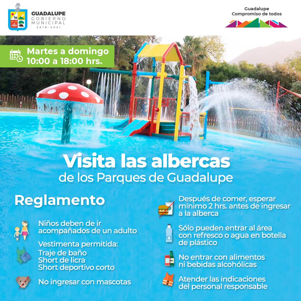 municipiodegpe's tweet photo. ¡Disfruta este fin de semana de las albercas!
Al visitar las áreas acuáticas de los Parques Municipales de #Guadalupe es importante seguir el reglamento de ingreso, para proteger tu seguridad y la de tu familia.
#ParqueTolteca
#ParquePipo. https://t.co/uQHRLX01in