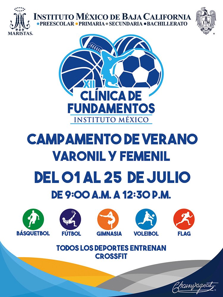 Campamento de verano 2019
🏀Básquetbol
⚽️Fútbol
🏐Voleibol
🏈Flag
🤸‍♀️Gimnasia
Próximamente más información
#SomosMaristas