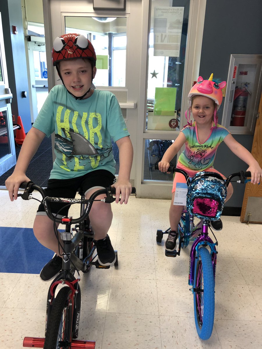 CONGRATULATIONS to our bike attendance challenge winners!!!  Great attendance got these two @RandallBears a new bike!