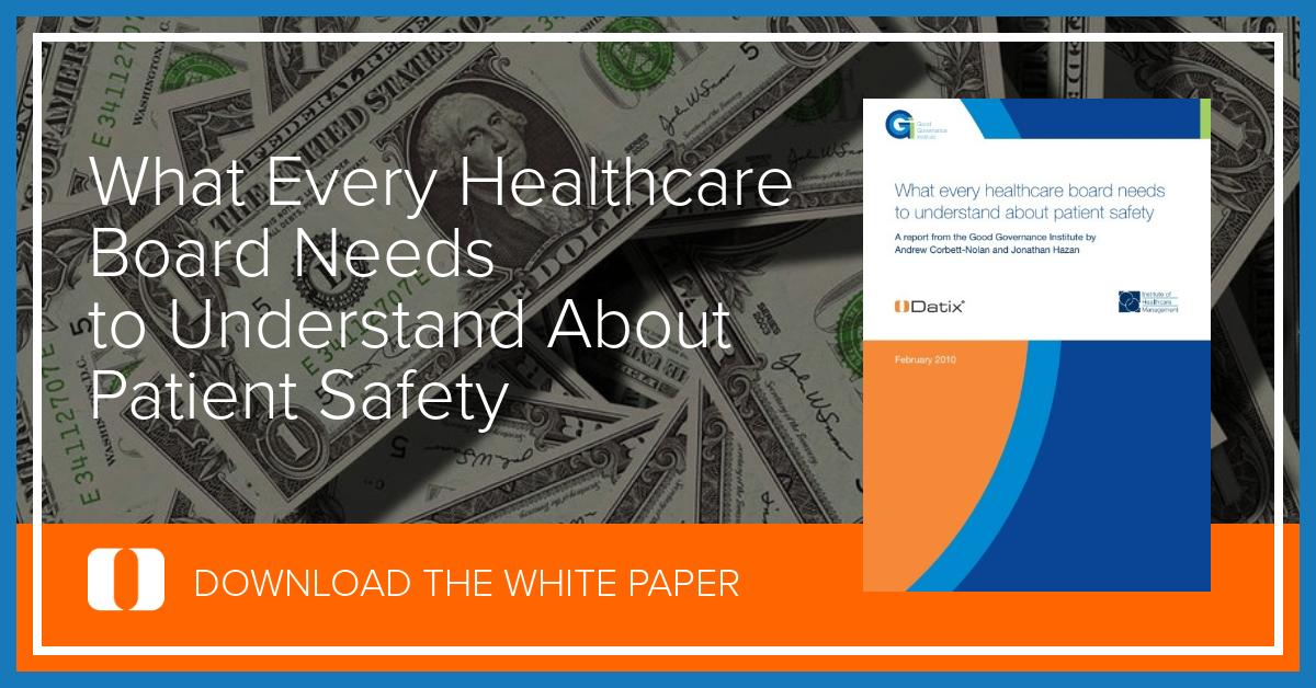 DatixUSA's tweet photo. This report published by the Good Governance Institute in partnership with Datix recommends that every #hospital board meeting include a report on #patientsafety and that boards should systematically consider overall harm and costs arising from errors. https://t.co/pyk92gjjmr https://t.co/A1g4jTClEC