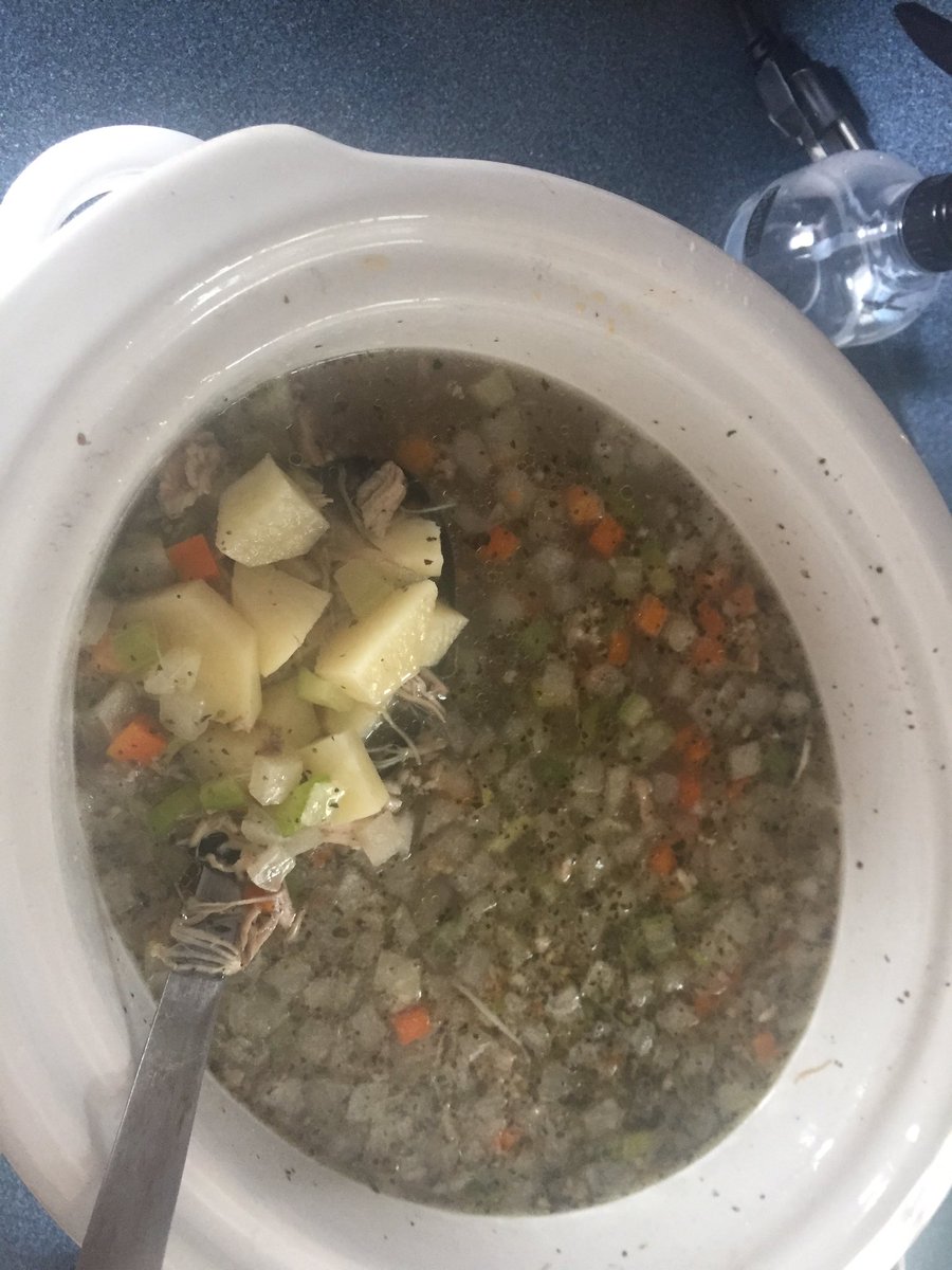 DanTheSportsFan's tweet photo. Been going hard in the kitchen with this big ass pack of chicken I defrosted. My chicken soup on point. Fried chicken and chicken skin bacon. Plus the chicken stew from last night was straight fire! #ChickenForDays #DarkMeatOnly https://t.co/g8PrpeaF4g