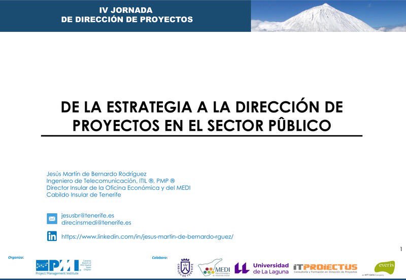 JesusMartinBR's tweet photo. Mostrando el modelo de planificación estratégica y dirección de proyectos del @CabildoTenerife #MEDI en la IV Jornada de Dirección de Proyectos celebrada en #Tenerife.
Todo un éxito de asistencia. https://t.co/wBVw4tRj90