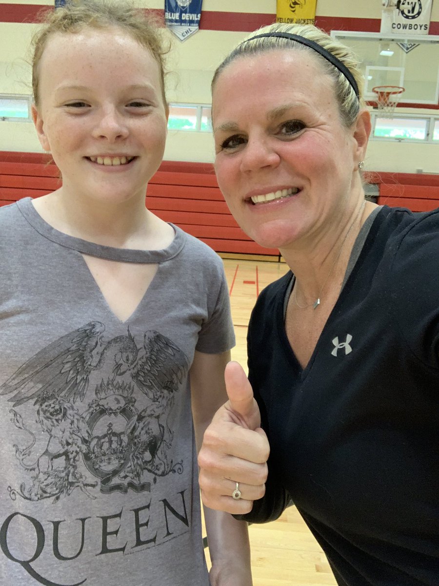IHMS_Wellness's tweet photo. “Hey Mrs. Osborn, look at my shirt!” 😊  I may or may not have played Queen in the gym once or twice! ❤️ @IHMiddle @IHSchools #6thgradePE https://t.co/A8N8XRlytM