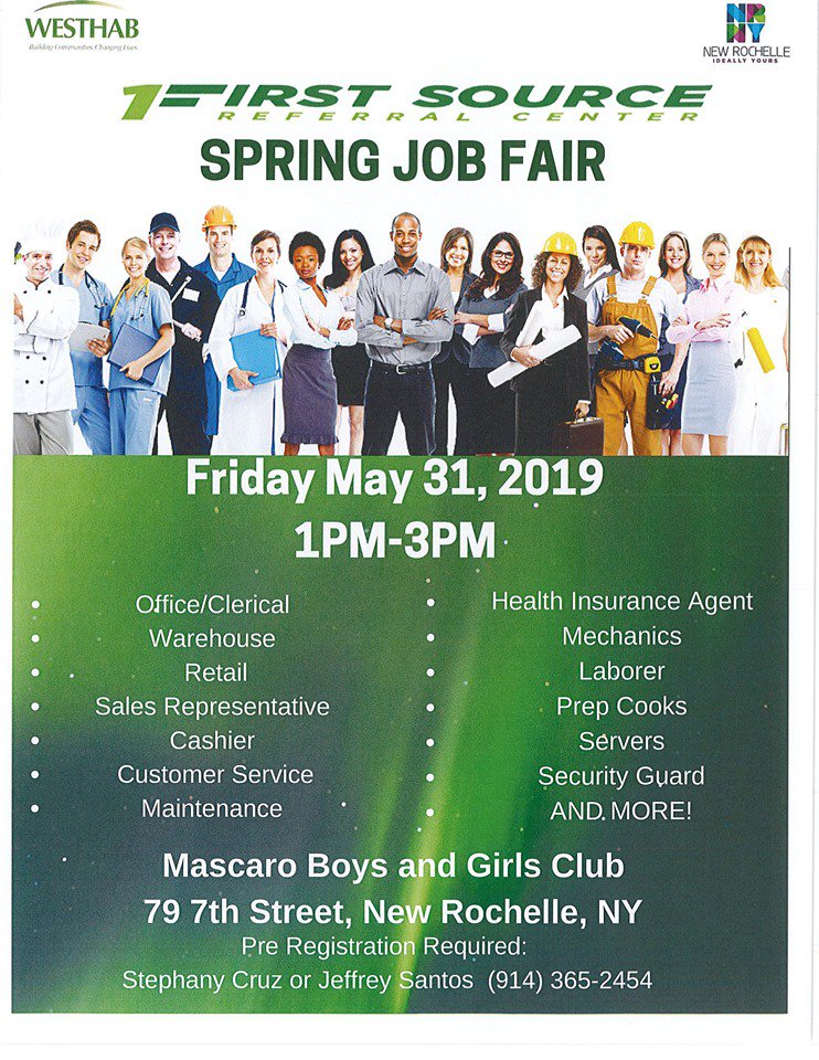 NewRochelleNY's tweet image. Save the date! #SpringJobFair