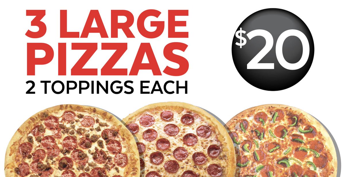 georgiosofp's tweet photo. 3 Large Pizzas for just $20! https://t.co/wYlLNCiamh