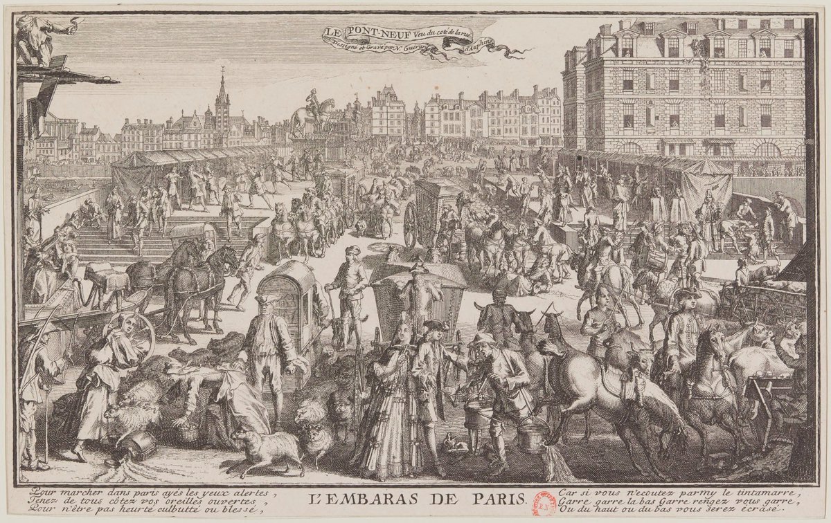 agnsunt's tweet photo. Pont neuf vu depuis la rue Dauphine #Paris6, la rue de l'atelier des Pezé, fabricants d'instruments à vent, à partir de la fin du 18e s. Cette voie compte déjà sous l'Ancien Régime bon nombre de maîtres luthiers.
#Pezé #musettes
L'embarras de Paris, N. Guérard, 1715 @GallicaBnF https://t.co/sqAfwYCiPK