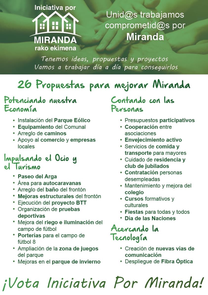 IniciaXMiranda's tweet photo. 26M ➡️ 26Mejoras
 ➡️ Gracias a todas las personas que formáis parte de este proyecto 
y que habeis participado aportando vuestras ideas

🚀 Ilusion y motivacion al 
máximo para seguir trabajando  para mejorar nuestro pueblo💪💪💪
#26M #votaIPM #Confianza #trabajo #compromiso https://t.co/VrD755Z9zk